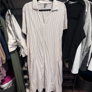 Lucky Brand Beige and White Striped Top
